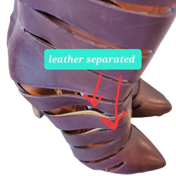 Rebecca Minkoff Sz 6 Debra Cutout Leather Bootie Caged Heels Brown Leather 3.75" - Picture 9 of 12